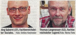 ... und Thomas Langmesser (52), neuer Lei- ter des Fachbereichs "Jugend".